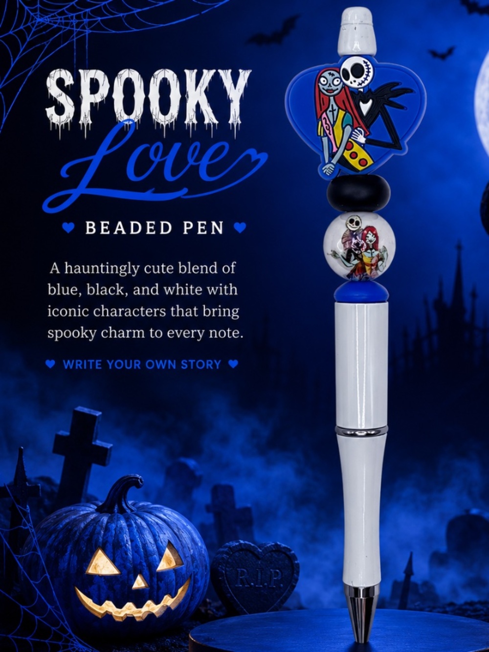 Sppoky Love Beaded Pen